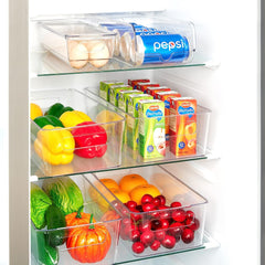 Set of 8 Fridge Organizer, Refrigerator Organizer Bins with Handles, Freezer Organizer Clear Organizing Bins, Bpa-Free Fridge Storage Containers for Fridge, Freezer, Cabinet, Kitchen, Pantry