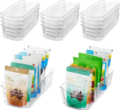 Refrigerator Organizer Bins - 8Pcs Clear Plastic Bins for Fridge, Freezer, Kitchen Cabinet, Pantry Organization, BPA Free Fridge Organizer, 12.5" Long, Clear