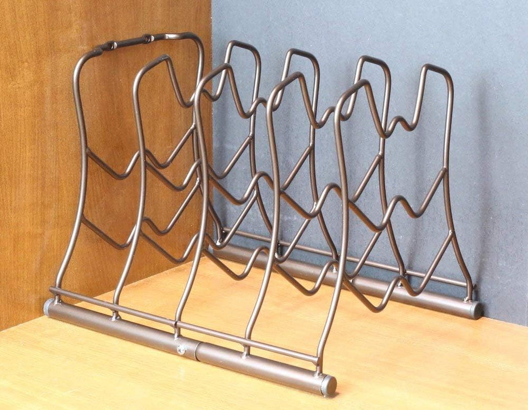 Decobros Kitchen Counter and Cabinet Pan Organizer Shelf Rack, Bronze