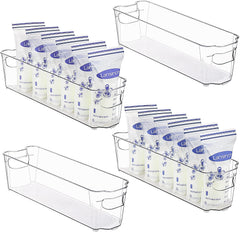 Refrigerator Organizer Bins - 8Pcs Clear Plastic Bins for Fridge, Freezer, Kitchen Cabinet, Pantry Organization, BPA Free Fridge Organizer, 12.5" Long, Clear