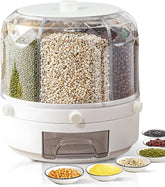 Grain Dispenser, Grain and Rise Storage Container Kitchen, 360° Rotating Rice and Grain Dispenser, Cereal Dispenser, Rotating Dry Food Dispenser for Lentils, Small Beans, Barley, Millets