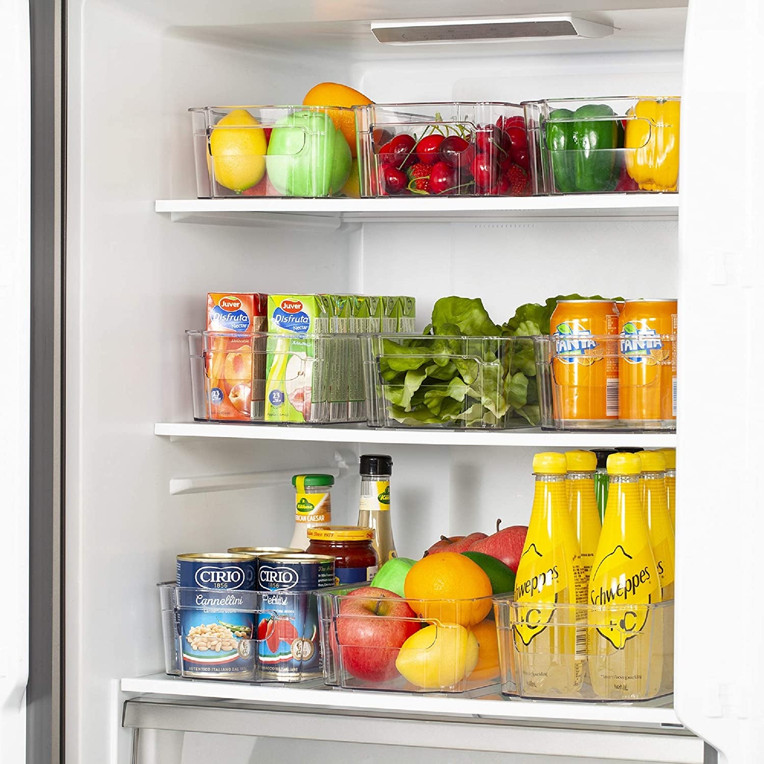 Refrigerator Organizer Bins - 8Pcs Clear Plastic Bins for Fridge, Freezer, Kitchen Cabinet, Pantry Organization, BPA Free Fridge Organizer, 12.5" Long, Clear