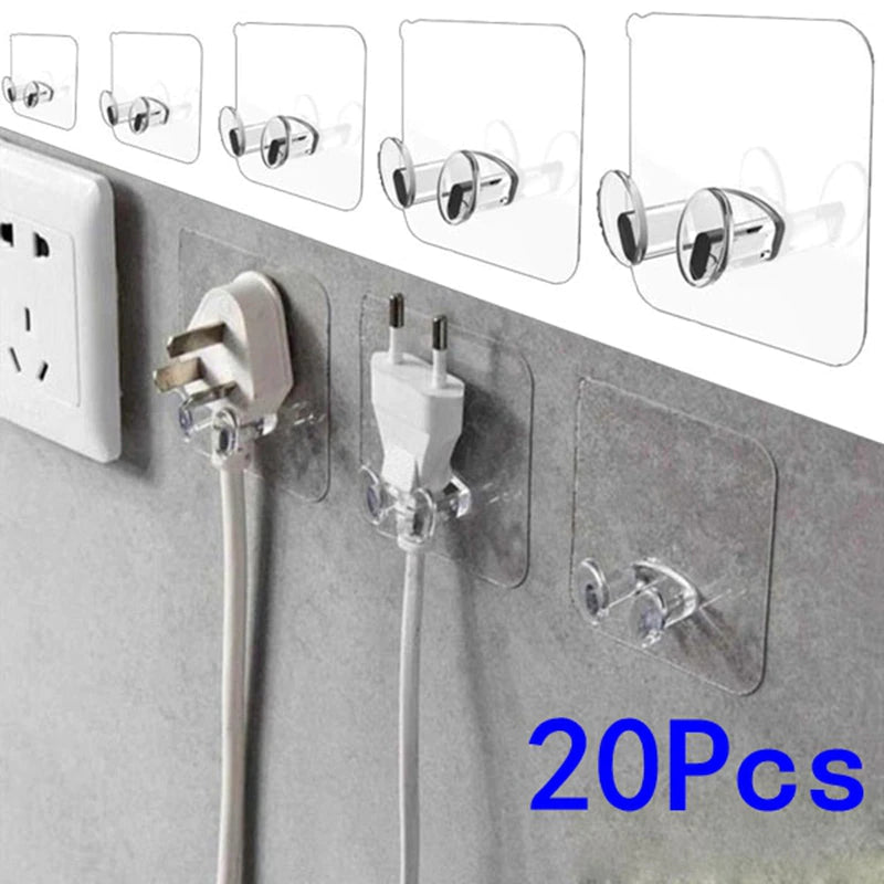 5/10/20 Pcs Wall Storage Hook Punch-Free Power Plug Socket Holder Kitchen Stealth Hook Wall Adhesive Hanger Bathroom