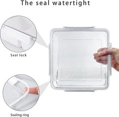 2Pack Serving Trays for Party Divided Veggie Tray with Lid Sealed Sectioned Fruit Snack Serving Platter Vegetable Storage with 4 Compartments Snackle Box Charcuterie Container Fridge Organizer