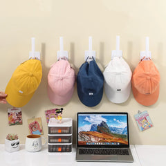 Hat Rack for Baseball Caps Adhesive Hat Hooks for Wall Cap Hanger Storage Cap Organizer No Drilling Hat Holder for Door Closet