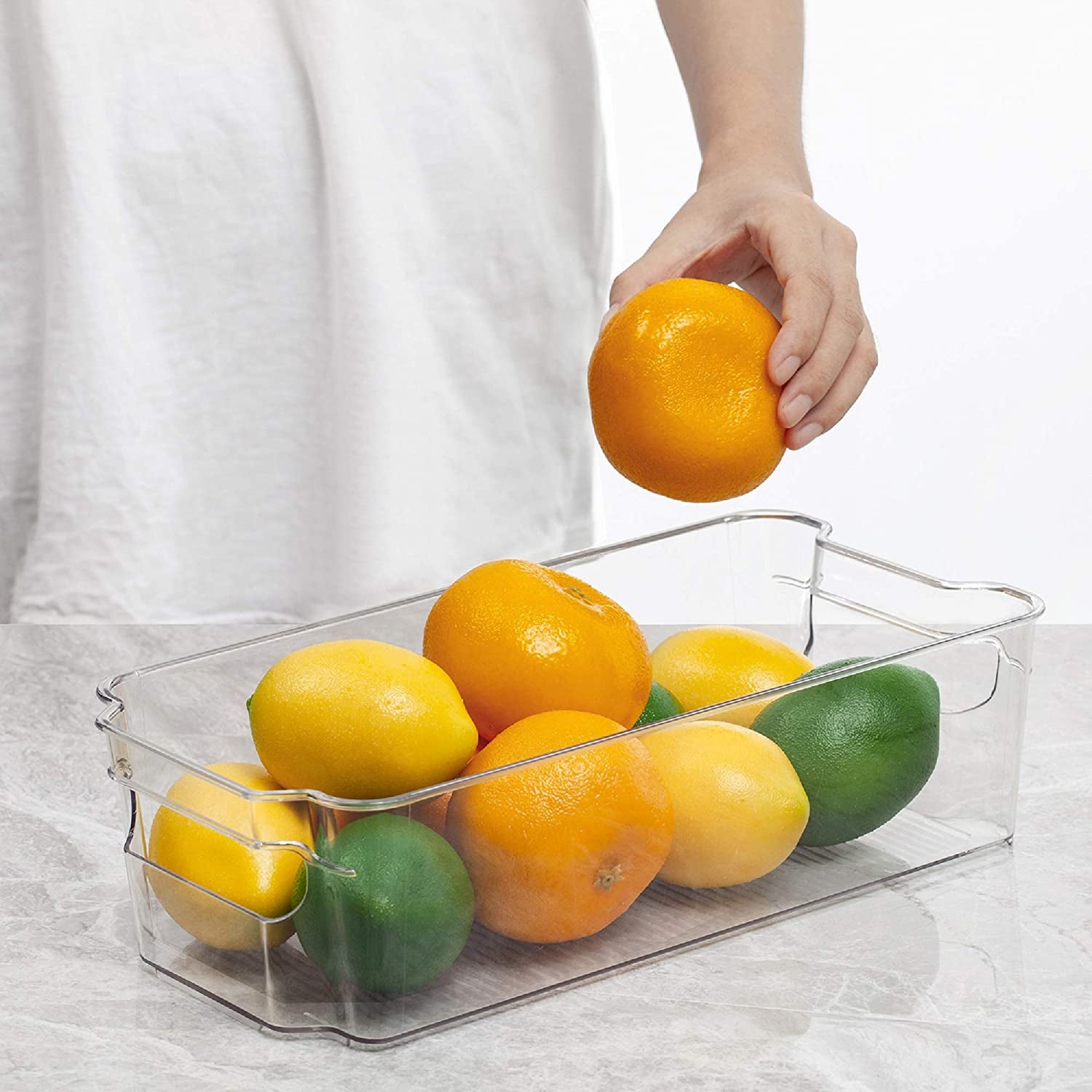 Refrigerator Organizer Bins - 8Pcs Clear Plastic Bins for Fridge, Freezer, Kitchen Cabinet, Pantry Organization, BPA Free Fridge Organizer, 12.5" Long, Clear