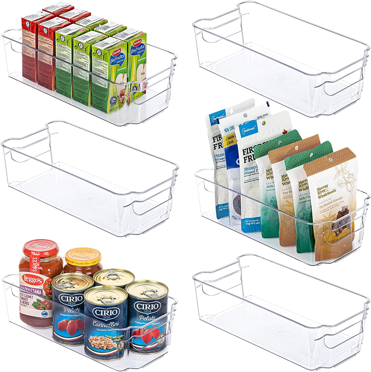Refrigerator Organizer Bins - 8Pcs Clear Plastic Bins for Fridge, Freezer, Kitchen Cabinet, Pantry Organization, BPA Free Fridge Organizer, 12.5" Long, Clear