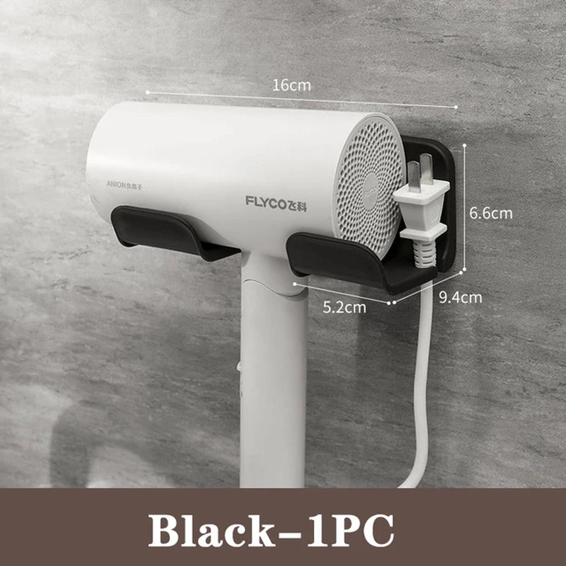 Hair Dryer Holder Wall Mounted Hair Straightener Dryer Hair Stand Bathroom Organizer Shelves Washroom Organization Shelves