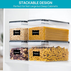 Airtight Food Storage Containers with Lids 4PCS Set 3.2L, Plastic Spaghetti Container for Pasta Organizer, BPA Free Air Tight House Kitchen Pantry Organization and Storage