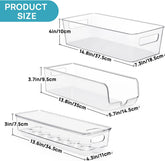 Set of 8 Fridge Organizer, Refrigerator Organizer Bins with Handles, Freezer Organizer Clear Organizing Bins, Bpa-Free Fridge Storage Containers for Fridge, Freezer, Cabinet, Kitchen, Pantry