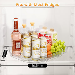 Upgraded Refrigerator Lazy Susan | Rectangular Lazy Susan for Fridge Large Capacity Easy Access | Lazy Susan Revolution for Kitchen Organizers and Pantry Storage -