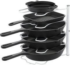 Decobros Kitchen Counter and Cabinet Pan Organizer Shelf Rack, Bronze