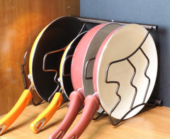 Decobros Kitchen Counter and Cabinet Pan Organizer Shelf Rack, Bronze