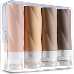 Travel Bottles for Toiletries, 3Oz Tsa Approved Travel Size Containers BPA Free Leak Proof Travel Tubes Refillable Liquid Travel Accessories with Clear Toiletry Bag (4 Pack)