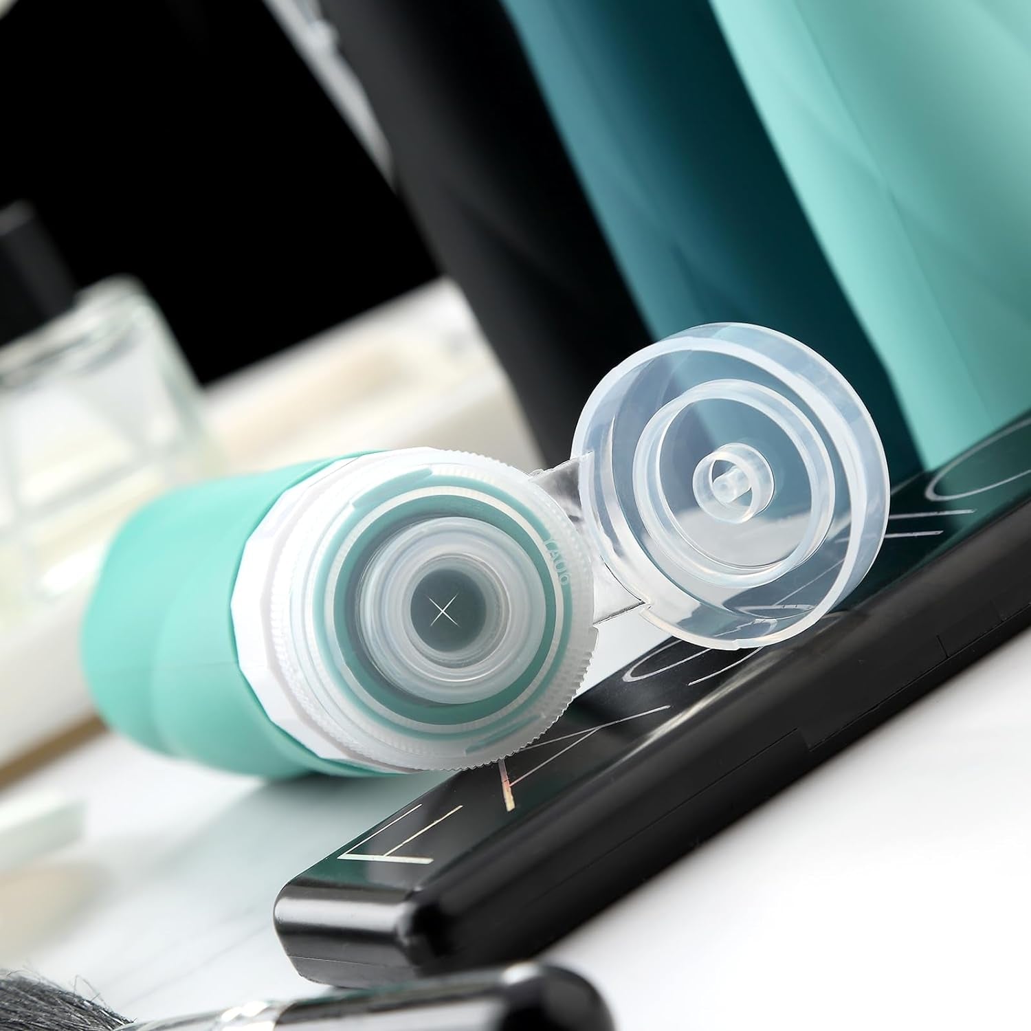 Travel Bottles for Toiletries, 3Oz Tsa Approved Travel Size Containers BPA Free Leak Proof Travel Tubes Refillable Liquid Travel Accessories with Clear Toiletry Bag (4 Pack)
