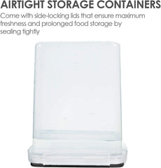Large Food Storage Containers 5.2L / 176Oz,  4 Pieces BPA Free Plastic Airtight Food Storage Canisters for Flour, Sugar, Baking Supplies, with 4 Measuring Cups and 24 Labels, Black