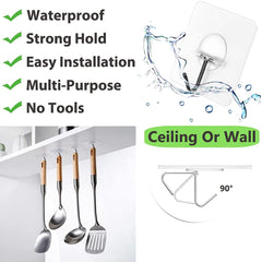 Adhesive Hooks for Hanging Heavy Duty Wall Hooks Self Adhesive Towel Coat Hooks Waterproof Transparent Hooks for Bathroom Shower Kitchen Keys Door Outdoor Home Improvement Utility Hook 12 Pack