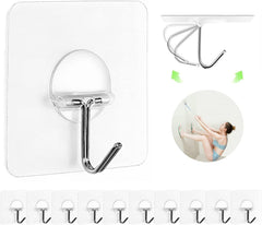 Adhesive Hooks for Hanging Heavy Duty Wall Hooks Self Adhesive Towel Coat Hooks Waterproof Transparent Hooks for Bathroom Shower Kitchen Keys Door Outdoor Home Improvement Utility Hook 12 Pack