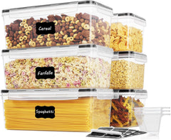 Airtight Food Storage Containers with Lids 4PCS Set 3.2L, Plastic Spaghetti Container for Pasta Organizer, BPA Free Air Tight House Kitchen Pantry Organization and Storage