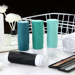 Travel Bottles for Toiletries, 3Oz Tsa Approved Travel Size Containers BPA Free Leak Proof Travel Tubes Refillable Liquid Travel Accessories with Clear Toiletry Bag (4 Pack)