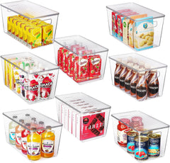 6 Pack Clear Stackable Storage Bins with Lids, Large Plastic Containers with Handle for Pantry Organization and Storage,Perfect for Kitchen, Fridge, Cabinet, Bathroom Organizer