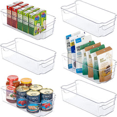 Refrigerator Organizer Bins - 8Pcs Clear Plastic Bins for Fridge, Freezer, Kitchen Cabinet, Pantry Organization, BPA Free Fridge Organizer, 12.5" Long, Clear