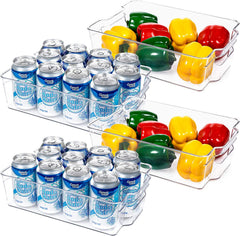 Refrigerator Organizer Bins - 8Pcs Clear Plastic Bins for Fridge, Freezer, Kitchen Cabinet, Pantry Organization, BPA Free Fridge Organizer, 12.5" Long, Clear