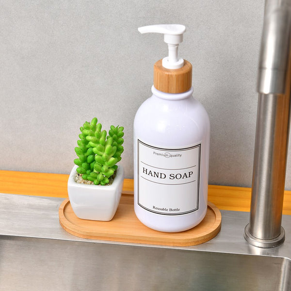 Wooden Soap Dispenser Tray Vanity Countertop Bottles Organizer Holder round Square Candles Jewelry Storage Tray for Bathroom