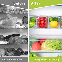 Fridge Organizer, 5Pcs, Clear Refrigerator Organizer with Lid, Bins Set, Stackable, Bpa-Free, Fruit Storage Containers, Plastic Pantry Organizer and Storage