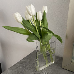 Book Vase for Flowers, Acrylic Clear Book Flower Vase, a Book about Flowers Vase, Unique Home/Bedroom/Office Accent Flowers Vase Decor(Clear - B)