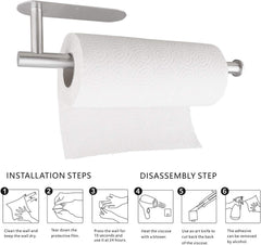 Paper Towel Holders for Kitchen,Paper Towels Bulk- Self-Adhesive under Cabinet,Both Available in Adhesive and Screws,Stainless Steel