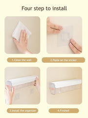 Socks Underwear Wall Mount Drawer Organizer, Switchable 6 Cell Drawer Acrylic Organizers Self-Adhesive anti Dust Storage Boxes for Clothes Socks Lingerie Underwear Ties (Ivory White)