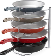 Decobros Kitchen Counter and Cabinet Pan Organizer Shelf Rack, Bronze