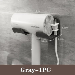 Hair Dryer Holder Wall Mounted Hair Straightener Dryer Hair Stand Bathroom Organizer Shelves Washroom Organization Shelves